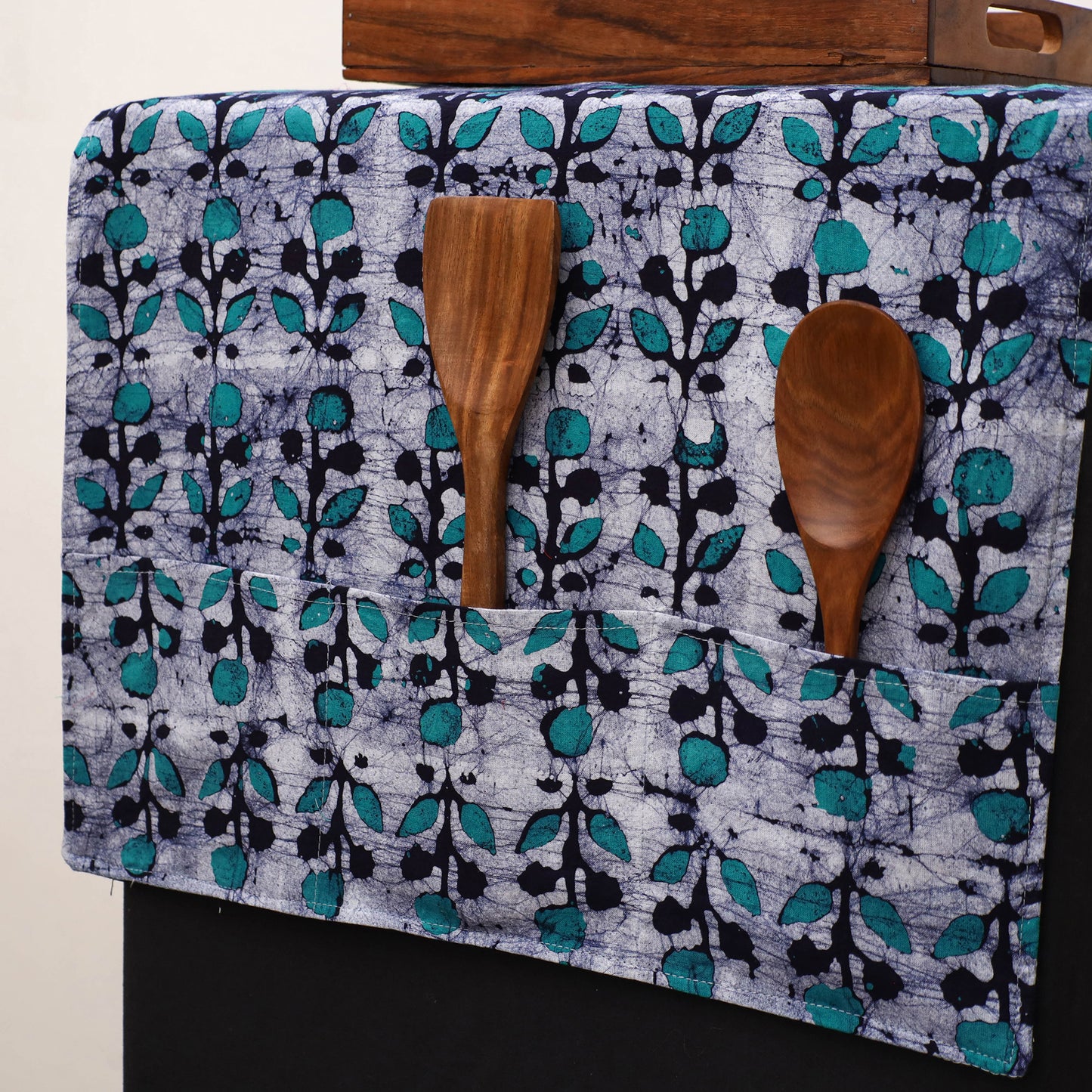 Handmade Fridge Top Cover with Multiple Pockets 03