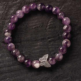 Handmade Crystal Beaded Bracelet with Butterfly Charm 25