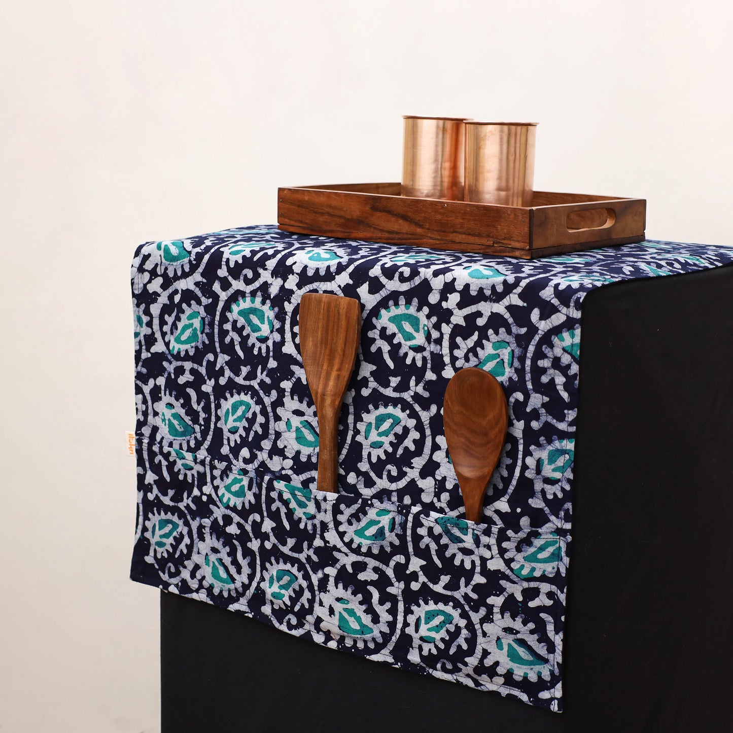 Handmade Fridge Top Cover with Multiple Pockets 04