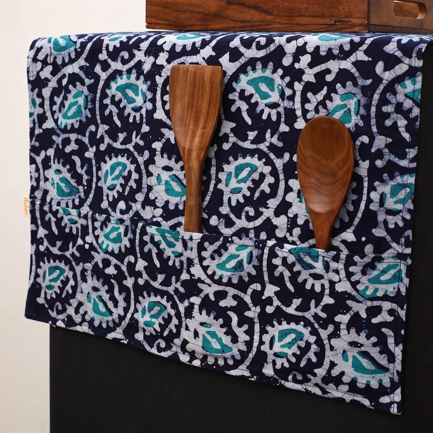 Handmade Fridge Top Cover with Multiple Pockets 04