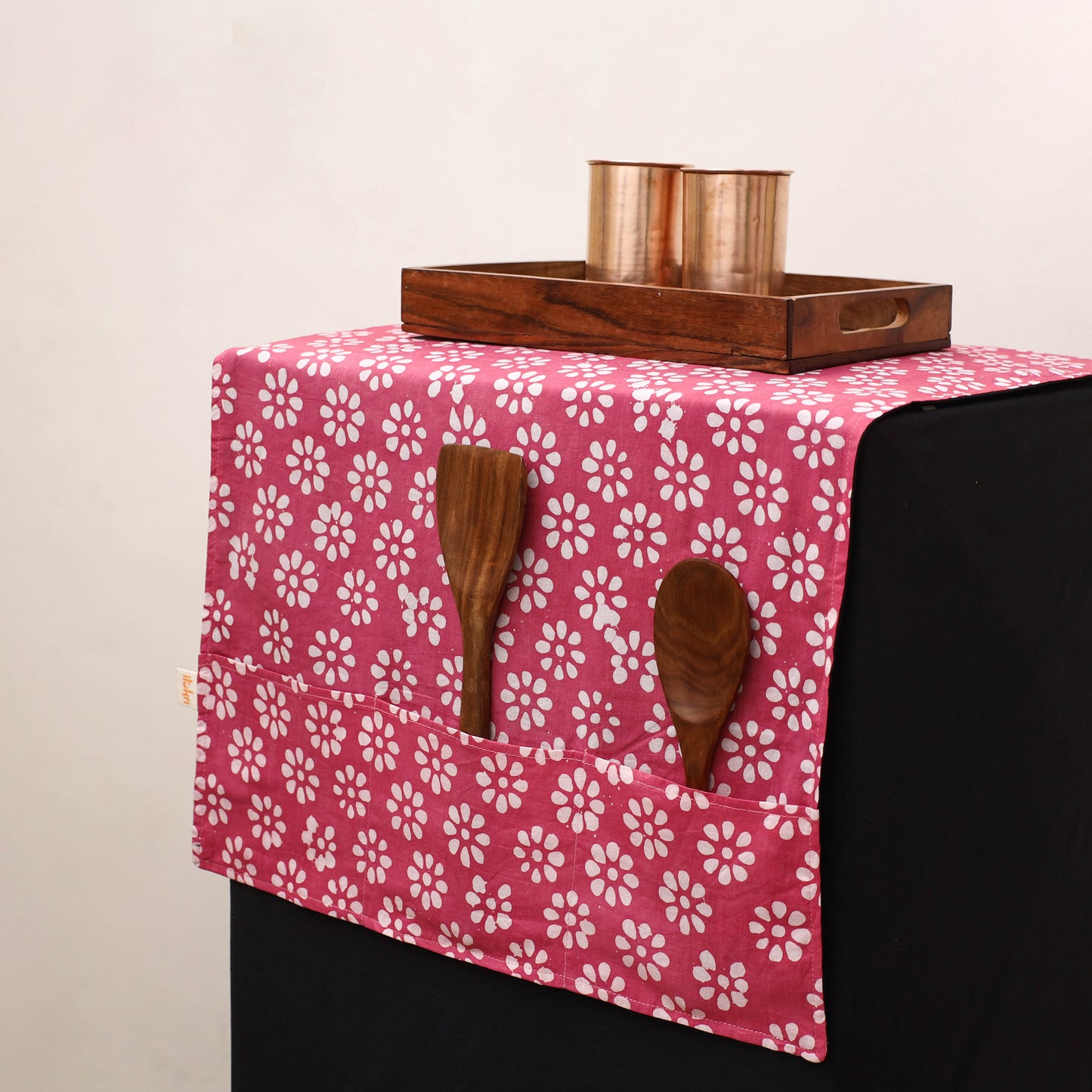 Handmade Fridge Top Cover with Multiple Pockets 05