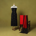 Black - 3pc Ikat Handloom Cotton Unstitched Sambalpuri Dress Material 10