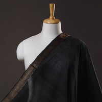 Black - Mangalagiri Handloom Cotton Zari Border Fabric 02