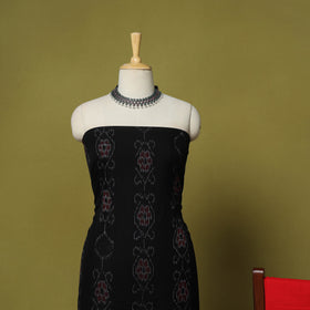 Black - 3pc Ikat Handloom Cotton Unstitched Sambalpuri Dress Material 10
