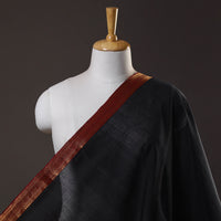 Black - Mangalagiri Handloom Cotton Zari Border Fabric 05