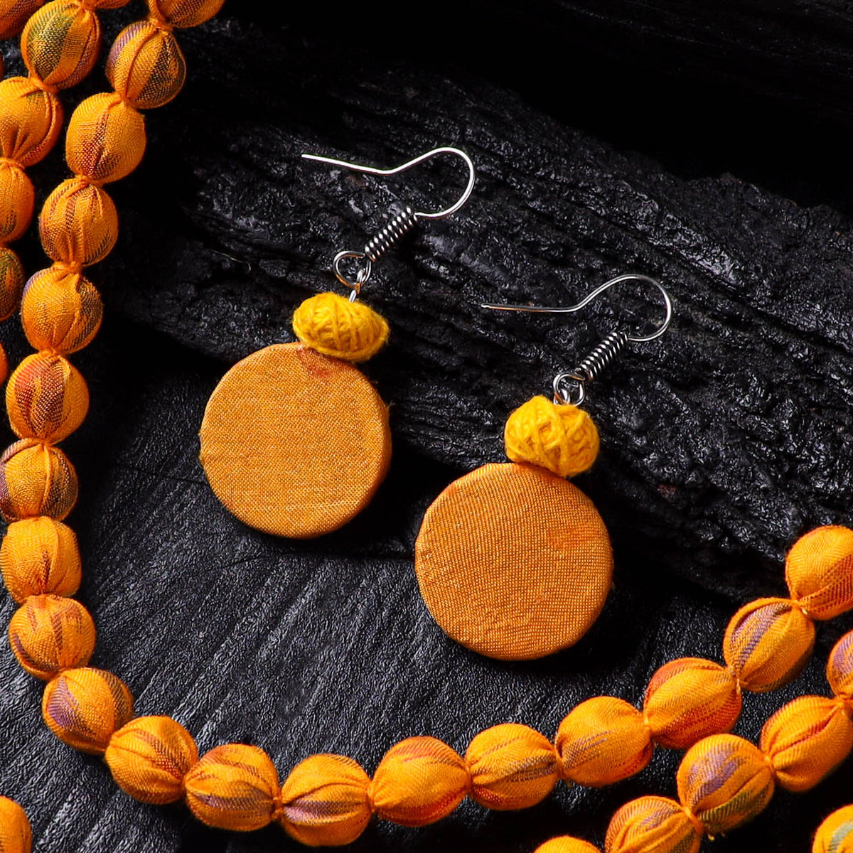 Handmade Fabart Beads Necklace & Earrings Set 14
