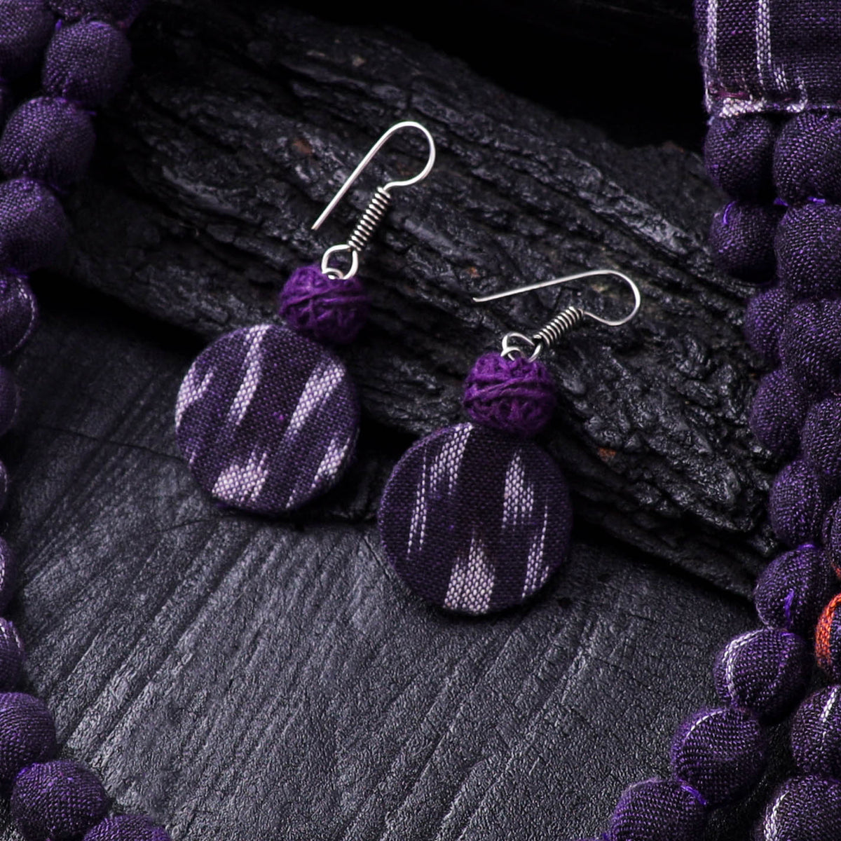 Handmade Fabart Beads Necklace & Earrings Set 02