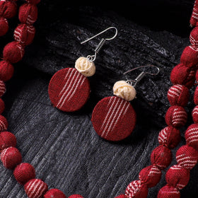Handmade Fabart Beads Necklace & Earrings Set 04