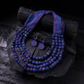 Handmade Fabart Beads Necklace & Earrings Set 05