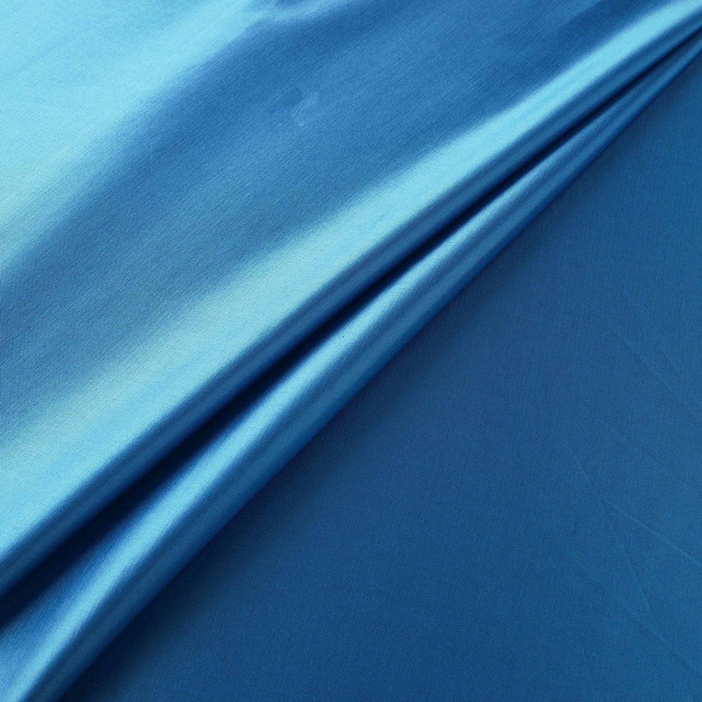 Blue - Pure Mashru Silk Plain Fabric (Width - 46 in) 09