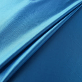 Blue - Pure Mashru Silk Plain Fabric (Width - 46 in) 09