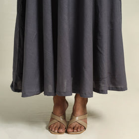 Buy Grey Handloom Cotton Plain Dress