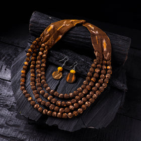 Handmade Fabart Beads Necklace & Earrings Set 08