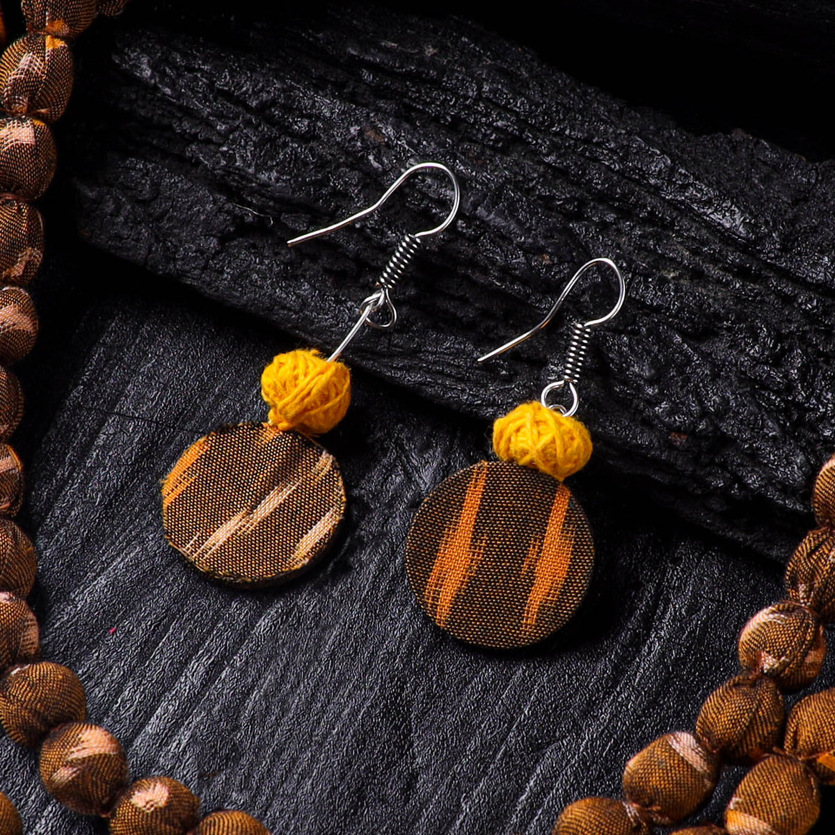 Handmade Fabart Beads Necklace & Earrings Set 08