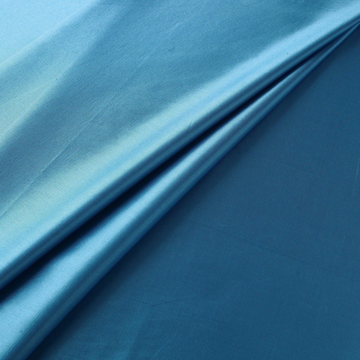 Blue - Mashru Silk Plain Dyed Fabric (Width - 46 in)