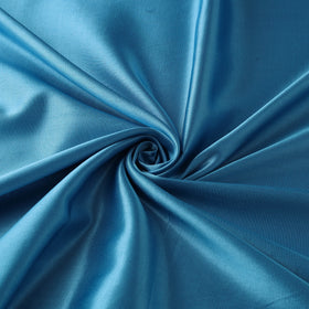 Blue - Mashru Silk Plain Dyed Fabric (Width - 46 in)