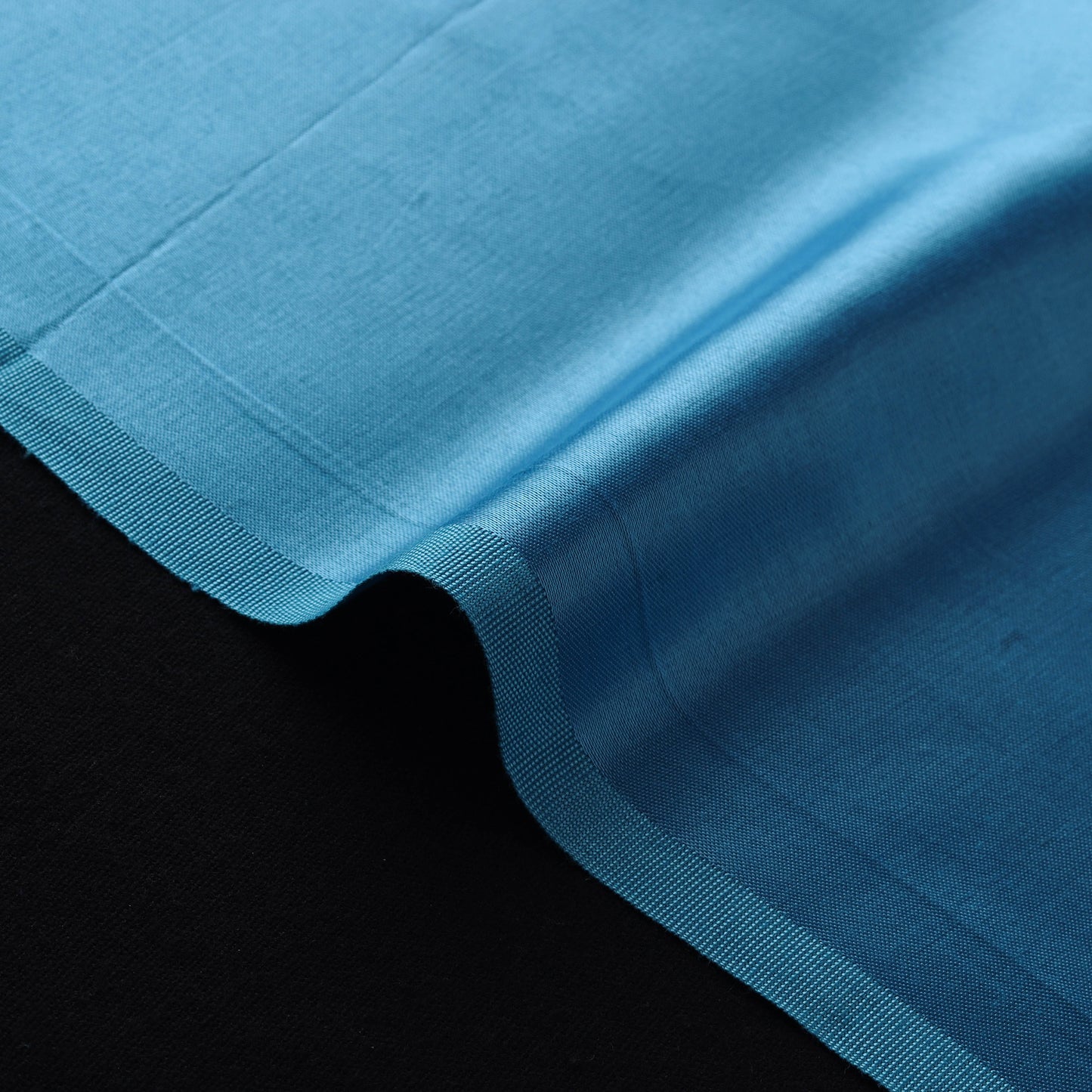 Blue - Mashru Silk Plain Dyed Fabric (Width - 46 in)