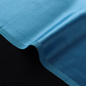 Blue - Mashru Silk Plain Dyed Fabric (Width - 46 in)