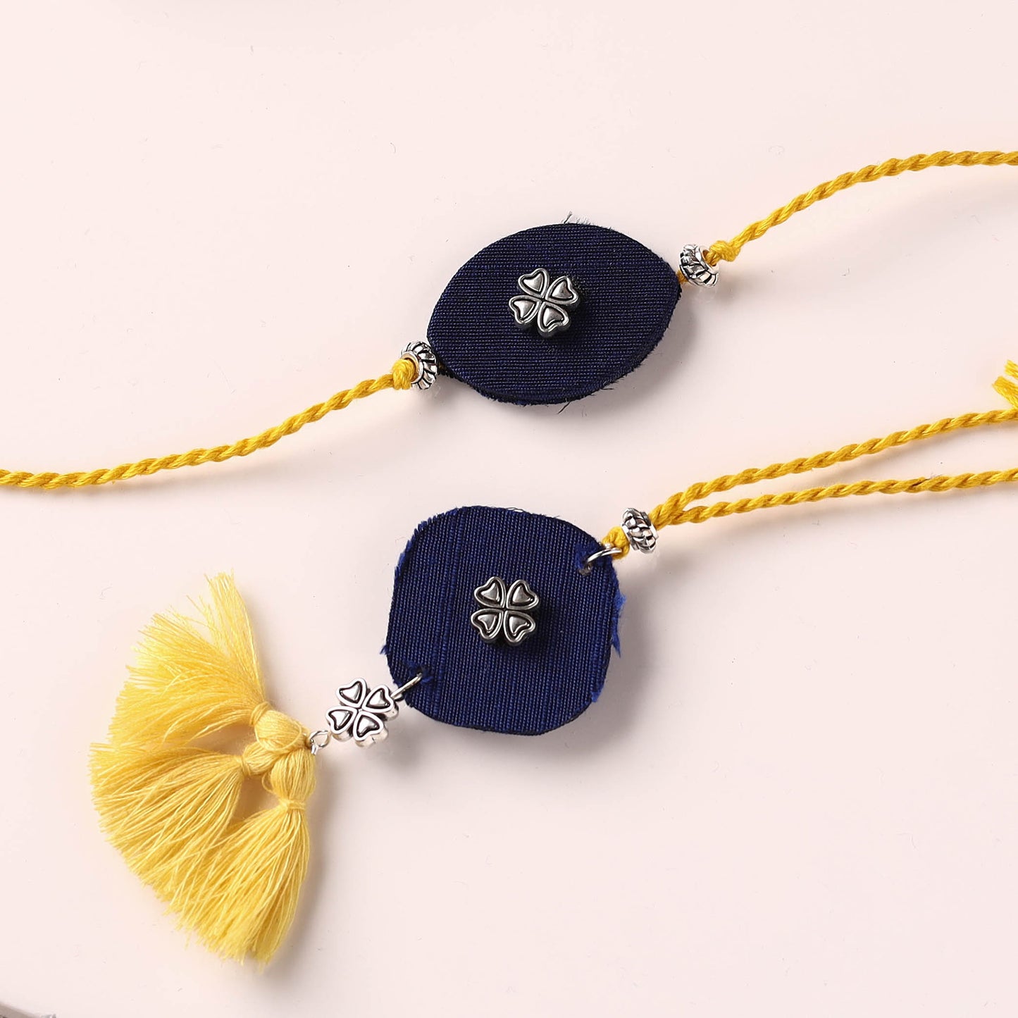 Handmade GS Bead Work Fabart Rakhi with Lumba Set 03