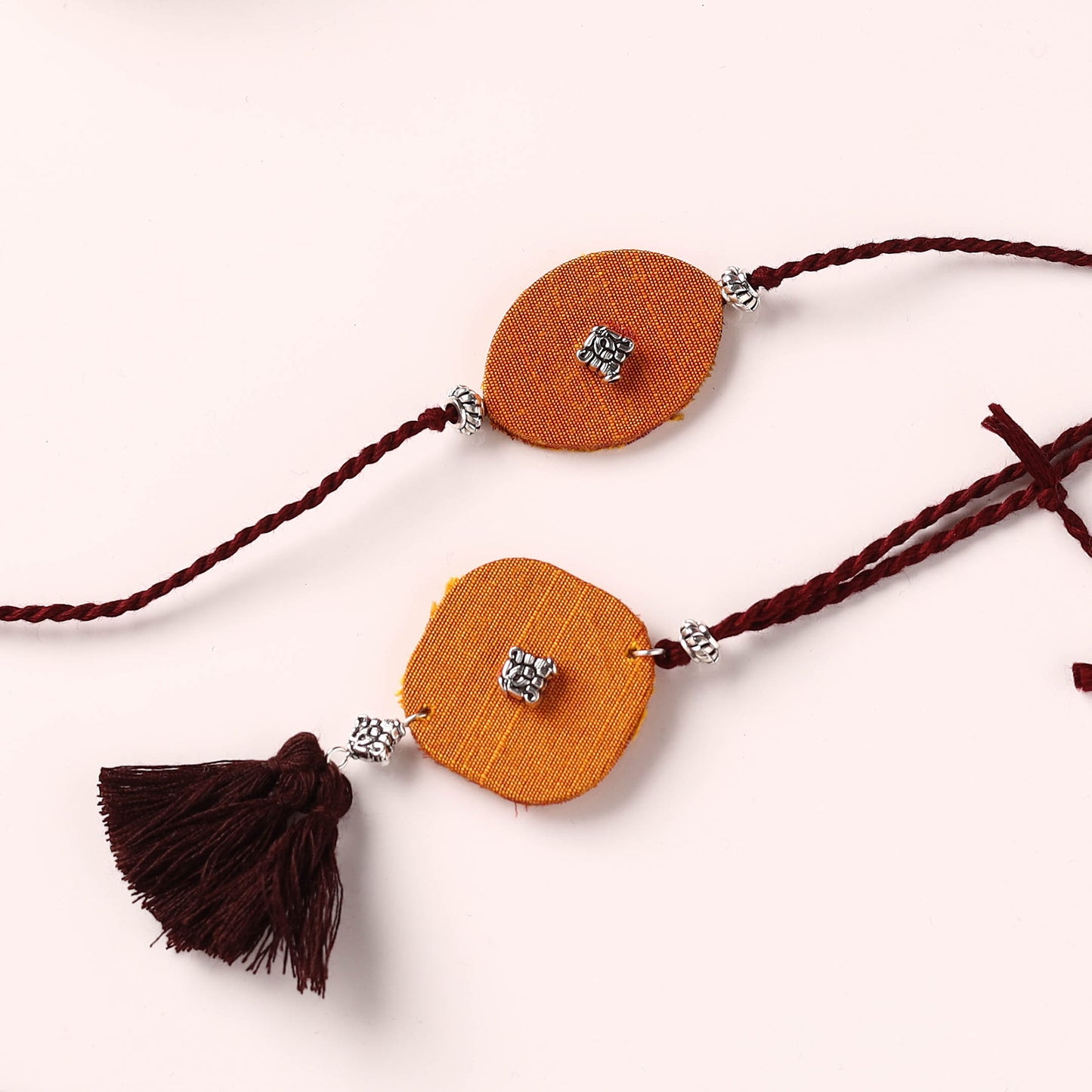 Handmade GS Bead Work Fabart Rakhi with Lumba Set 04
