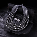 Handmade Fabart Beads Necklace & Earrings Set 10