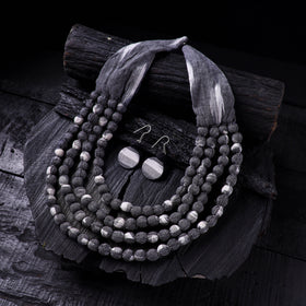 Handmade Fabart Beads Necklace & Earrings Set 10