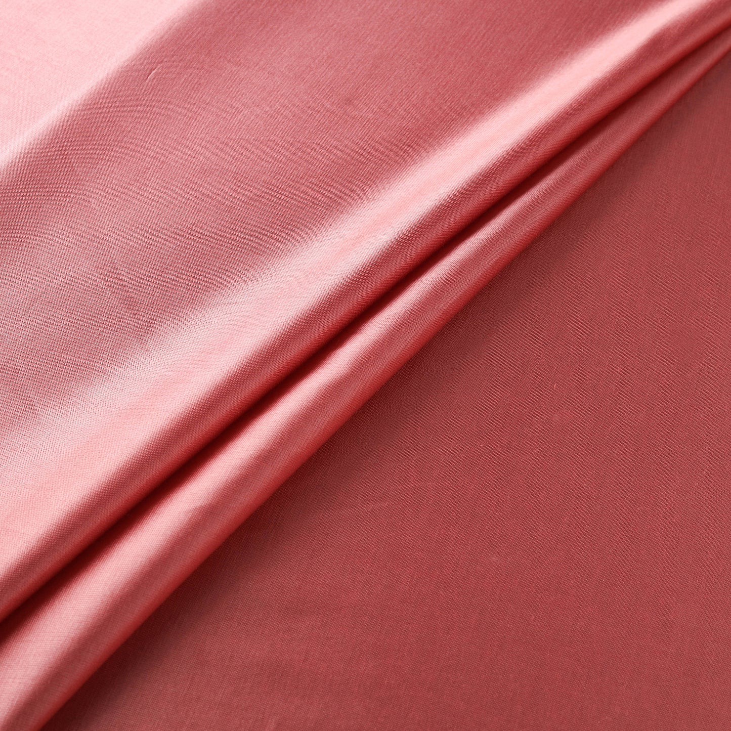 Peach - Pure Mashru Silk Plain Fabric (Width - 45 in)