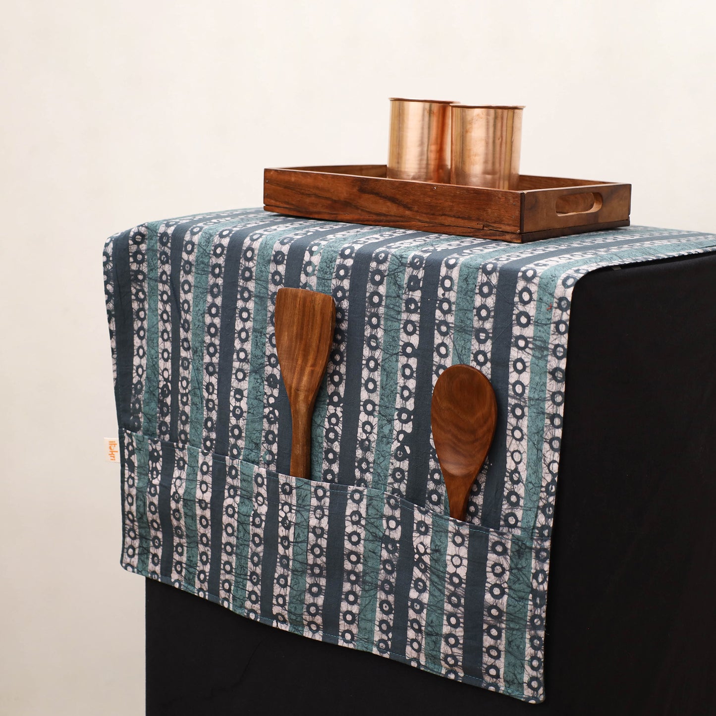Handmade Fridge Top Cover with Multiple Pockets 33
