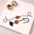 Handmade GS Bead Work Fabart Rakhi with Lumba Set 06
