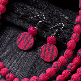 Handmade Fabart Beads Necklace & Earrings Set 11