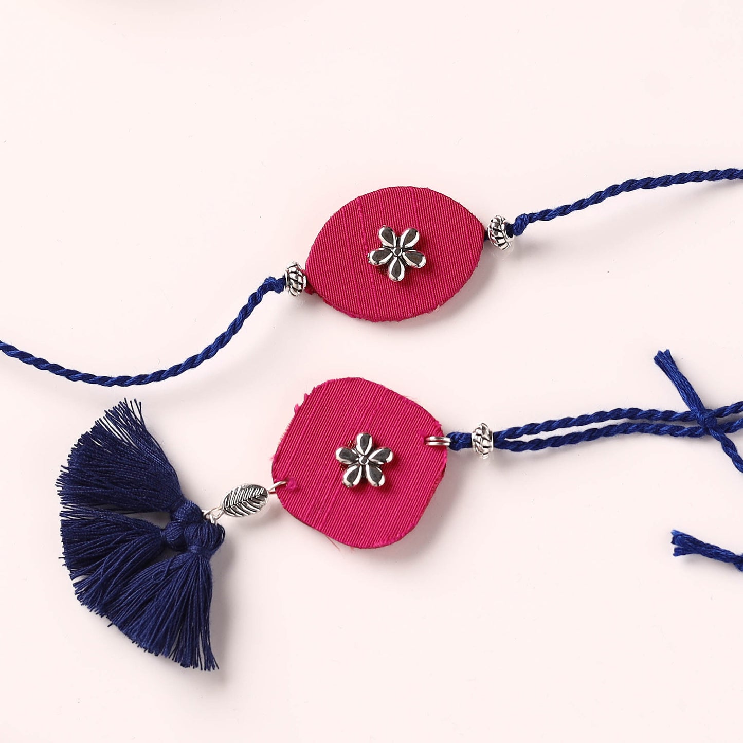 Handmade GS Bead Work Fabart Rakhi with Lumba Set 07