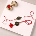 Handmade GS Bead Work Fabart Rakhi with Lumba Set 08