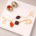 Handmade GS Bead Work Fabart Rakhi with Lumba Set 09