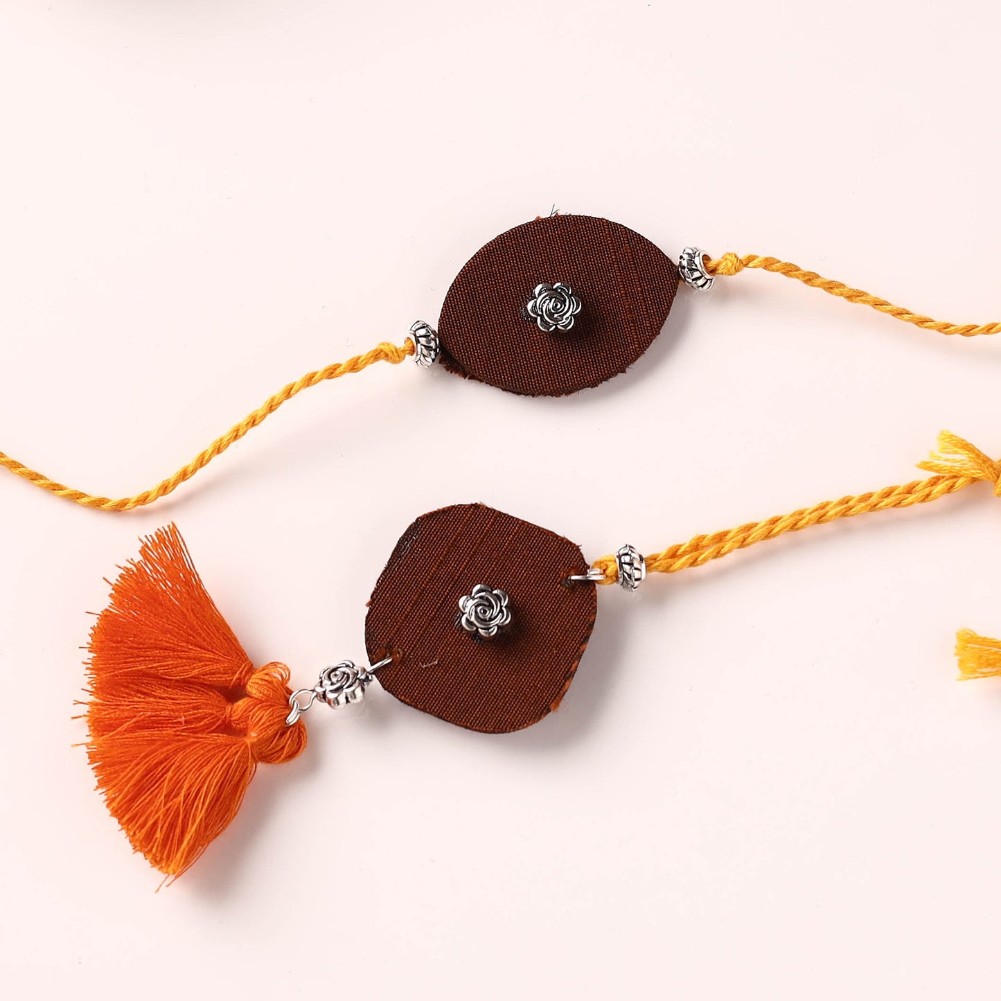 Handmade GS Bead Work Fabart Rakhi with Lumba Set 09