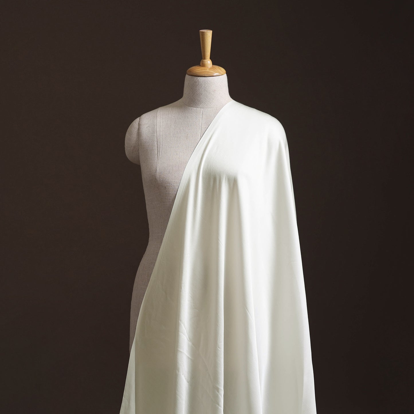 White - Modal Silk Plain Fabric 19