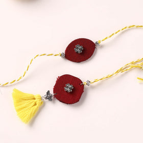 Handmade GS Bead Work Fabart Rakhi with Lumba Set 10