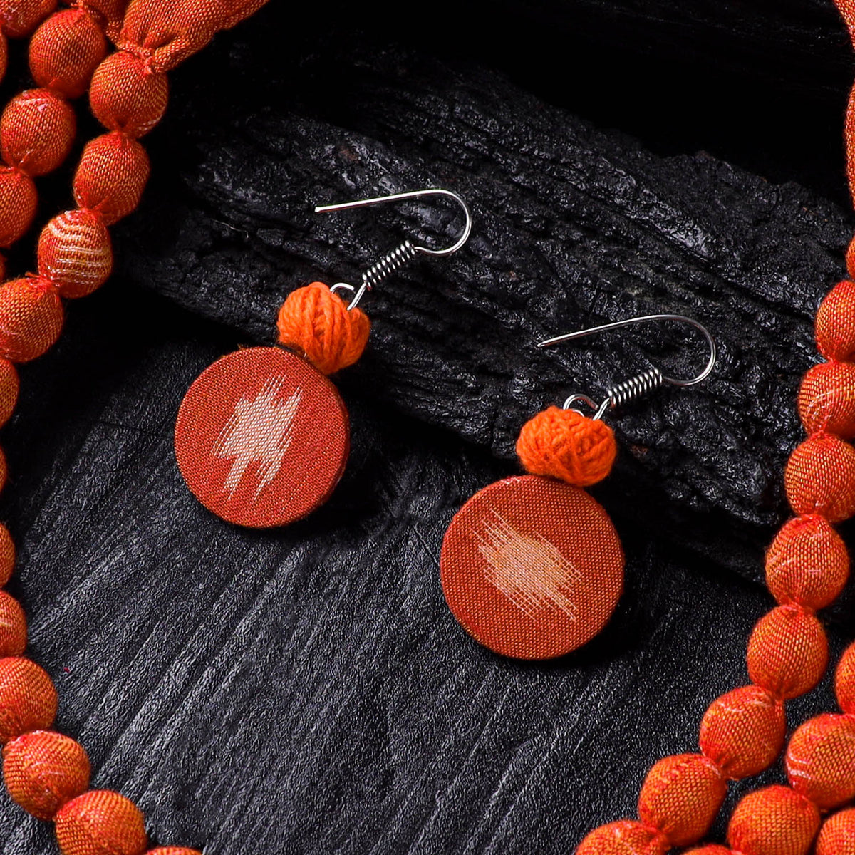 Handmade Fabart Beads Necklace & Earrings Set 13