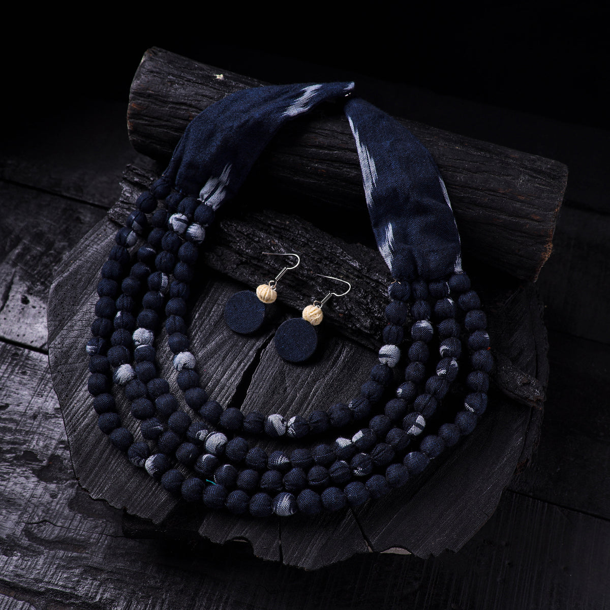 Handmade Fabart Beads Necklace & Earrings Set 15