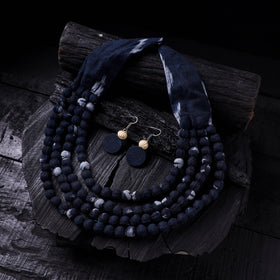Handmade Fabart Beads Necklace & Earrings Set 15