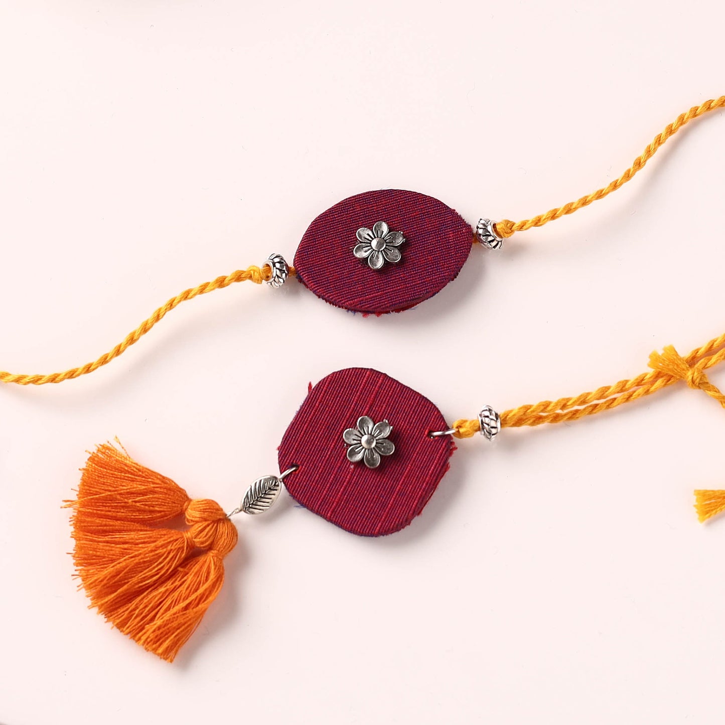 Handmade GS Bead Work Fabart Rakhi with Lumba Set 12