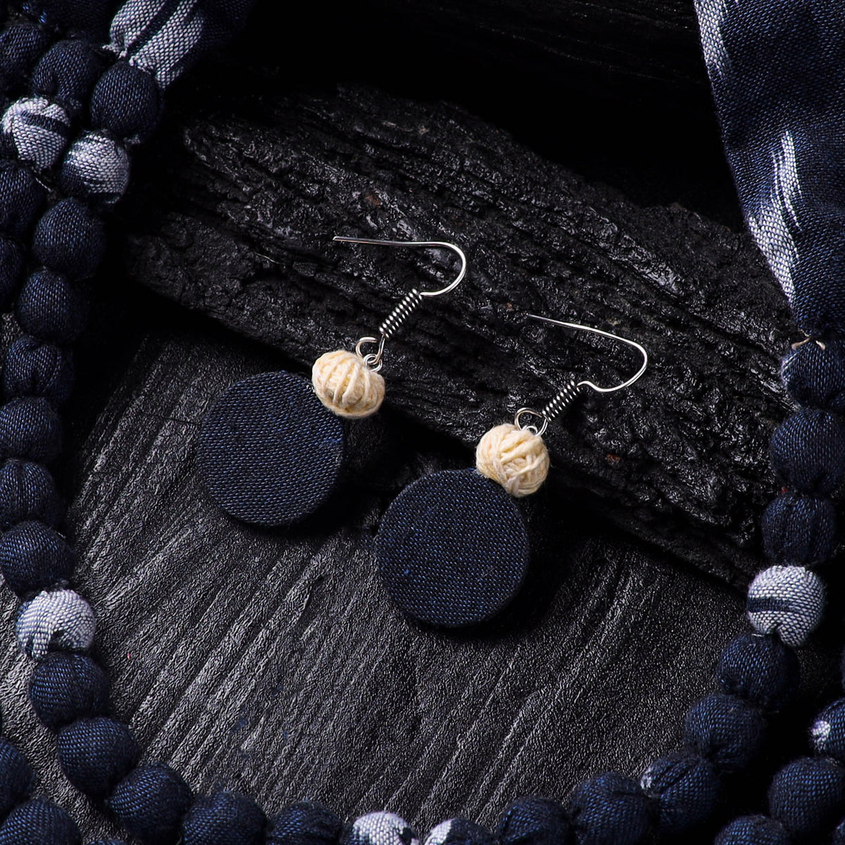 Handmade Fabart Beads Necklace & Earrings Set 15