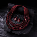 Handmade Fabart Beads Necklace & Earrings Set 16