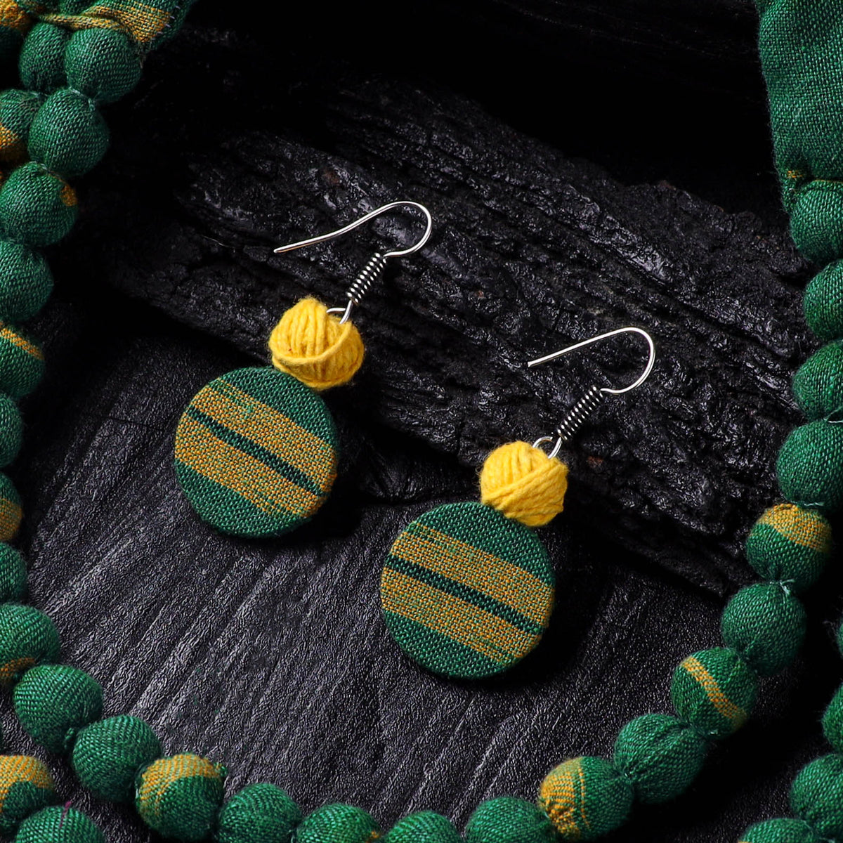 Handmade Fabart Beads Necklace & Earrings Set 18