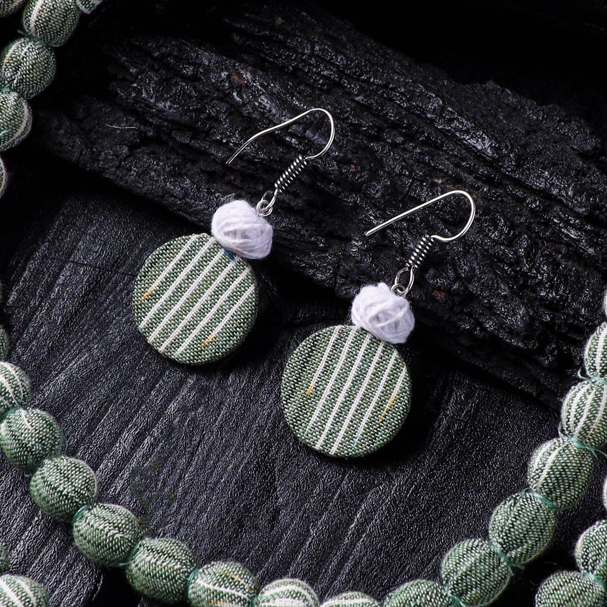 Handmade Fabart Beads Necklace & Earrings Set 20