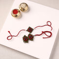 Handmade Thread & Mirror Work Fabart Rakhi with Lumba Set 22