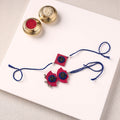 Handmade Thread & Mirror Work Fabart Rakhi with Lumba Set 23