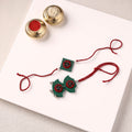 Handmade Thread & Mirror Work Fabart Rakhi with Lumba Set 24