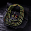 Handmade Fabart Beads Necklace & Earrings Set 24