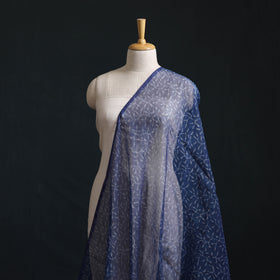 Blue - Bagru Indigo Hand Block Print Kota Doria Natural Dyed Cotton Fabric 13