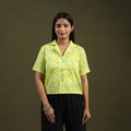 Buy Lime Green Sanganeri Block Print Cotton Crop Top